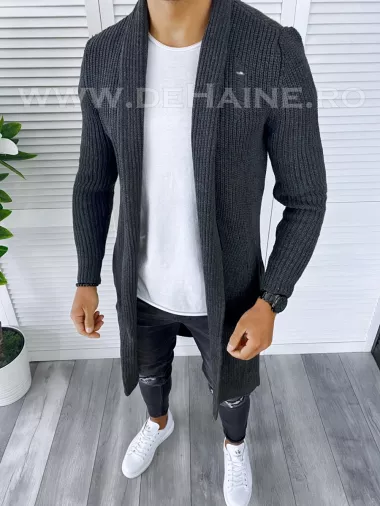 Cardigan barbati gri slim fit ZR T3641 P19-4.1